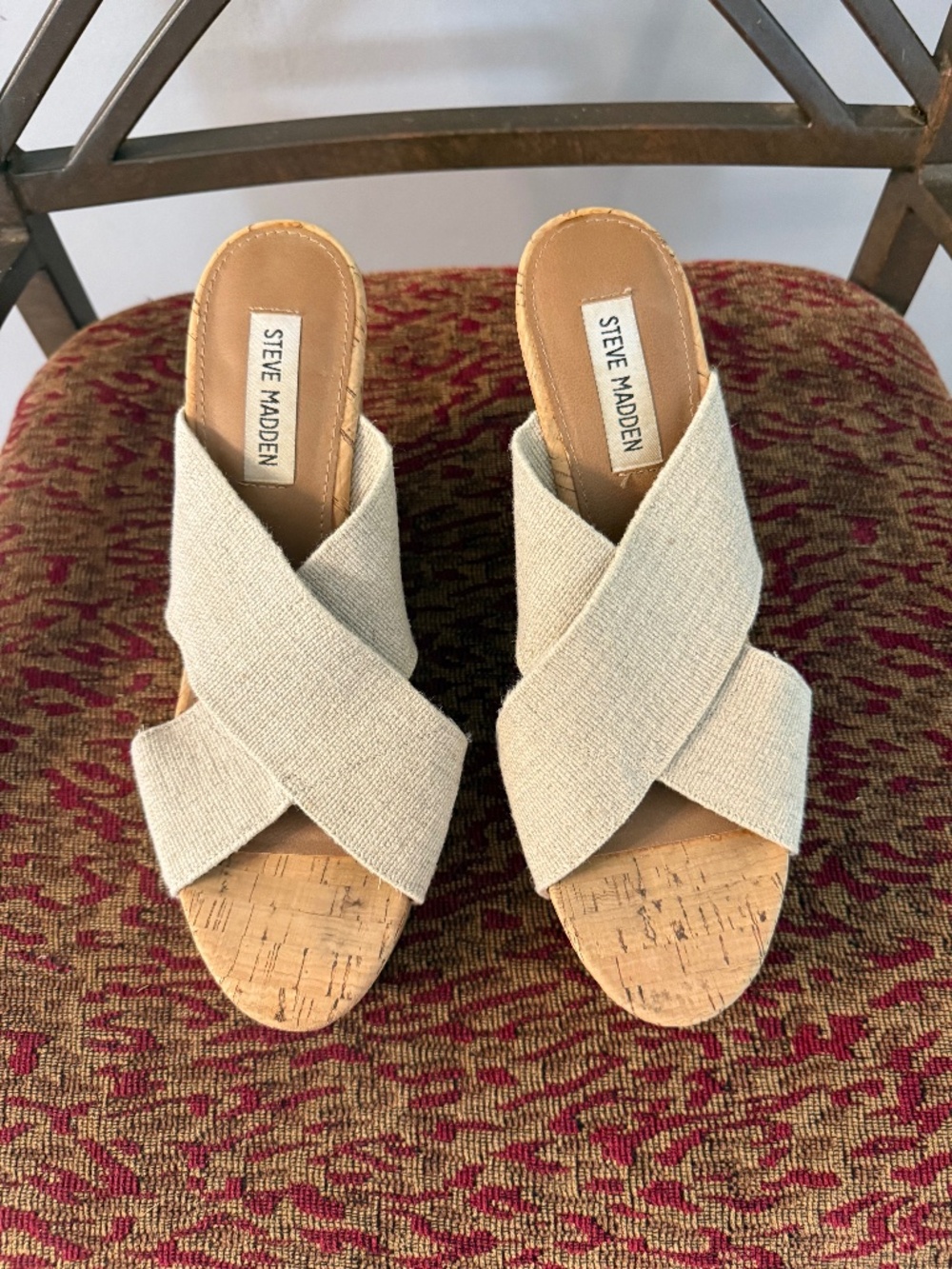 Steve Madden Cork Summer Wedges - size 8